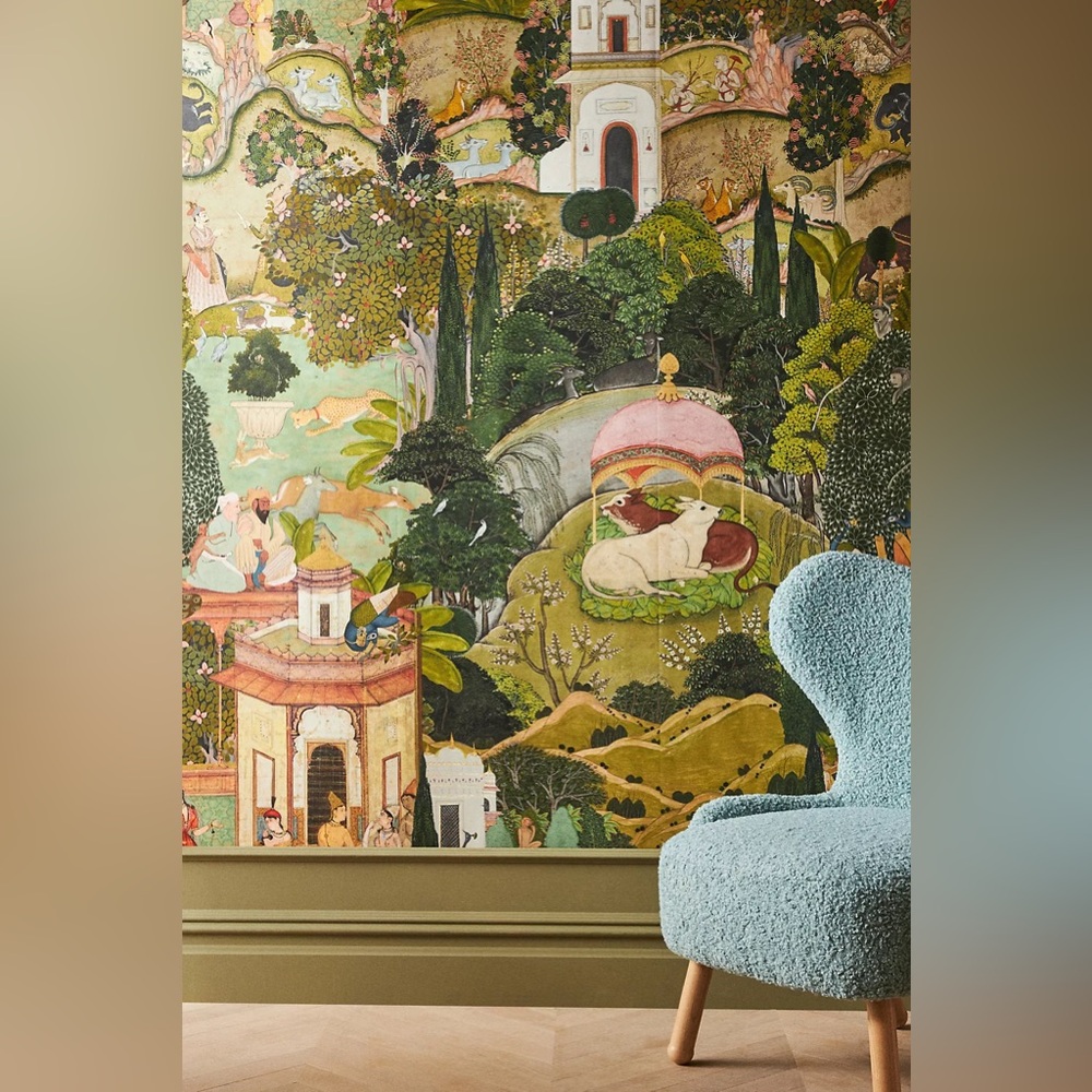 Anthropologie Mind The Gap Gardens of Jaipur Wallpaper Mediterranean Exotic NWT